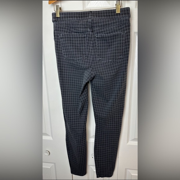 SPANX Jean-Ish Houndstooth Plaid Leggings Pants PullOn Waist Slimming Black Gray - Picture 5 of 11